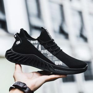 Men'S Sneakers - 2024 Sneakers - Breathable Trainers Running Canvas - Black